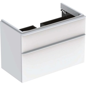 Geberit Smyle Square - Шкаф за мивка, 88x47x62 cm, 2 чекмеджета, бял гланц/бял мат 500.354. 00.1 (500.354.00.1)