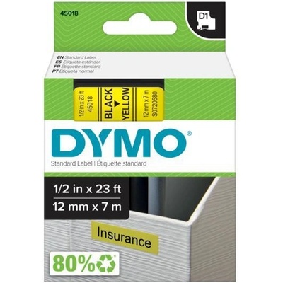 DYMO páska D1 12mm x 7m, čierna na žltej S0720580