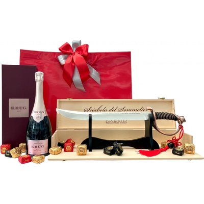 Luxury Champagne Krug rosé + šabľa na sabrage