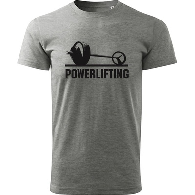 T-ričko Powerlifting I pánske tričko tmavosivá biela