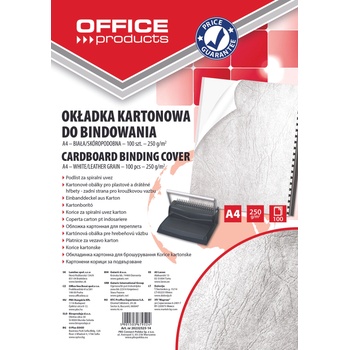 Image 1 of Office Products Корица за подвързване, op, тип кожа 250г, А4, опаковка 100, бяла (25873-А-БЯЛ)