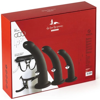 Image 1 of Kiotos Harness with Dildos Set Black S/M/L