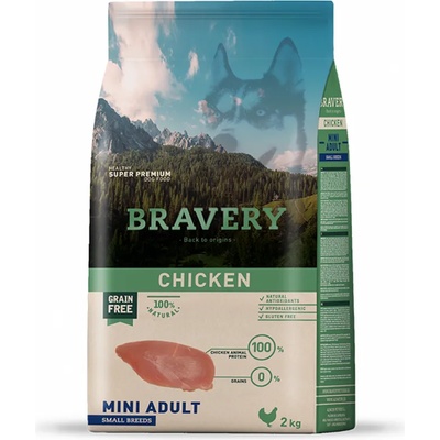 Bravery Chicken Small & Mini Breeds Adult Dog - за кучета от дребни и малки породи с пиле 2 kg