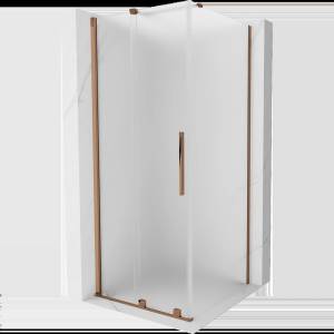 Mexen Velar плъзгаща се душ кабина 90 x 90 cm, мат, розово злато - 871-090-090-31-60 (871-090-090-31-60)