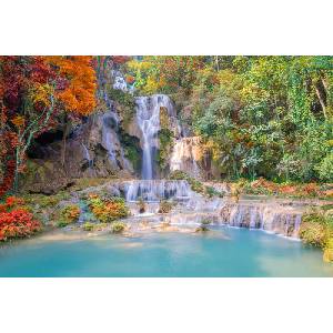 DIMEX ART Флизелинов фототапет водопад в тропическата гора 375 x 250 см