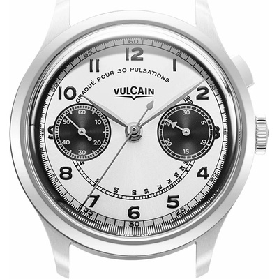 Vulcain Monopusher Heritage - Panda - Black Carbon Leather Strap