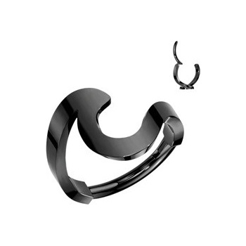 Šperky4U černý ocelový kruh helix cartilage piercing SG111K-1210