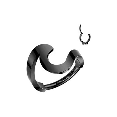 Šperky4U černý ocelový kruh helix cartilage piercing SG111K-1210