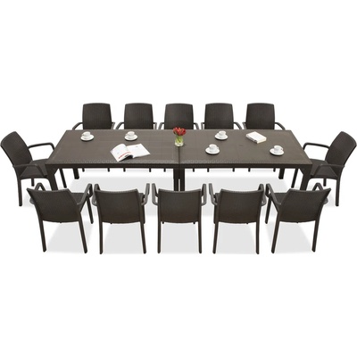 BICA Комплект за хранене за градина Houston/Indiana 12 кафяви Bica (BC9094BRx2-12x9093BR)