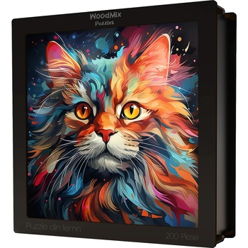 Image 1 of WoodMix Puzzles Дървен пъзел WoodMix, Котки, 200 части - Exotic Foldex (WM-C-0005)
