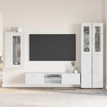 vidaXL Комплект ТВ шкаф FLORIN 3 бр. 150 x 39 x 30 см Лъскаво бяло (3397968)