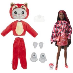 Mattel Barbie Cutie Reveal в костюм - котенце в червен костюм на панда (HRK23)