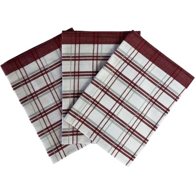 Svitap Tradičné káro 50x70 cm 3 ks bordó