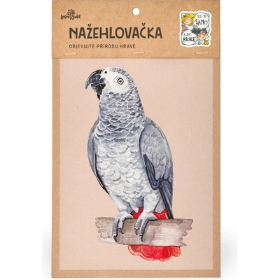 Lesní svět Nažehlovačka M 079 - Papoušek šedý Žako