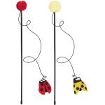 Flamingo Happy Bug - Забавна играчка за котки, въдица с меко топче и калинка/пчелича, 53 см