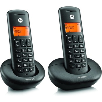 Motorola e202 безжичен телефон, dect, ЧЕРЕН (e202)