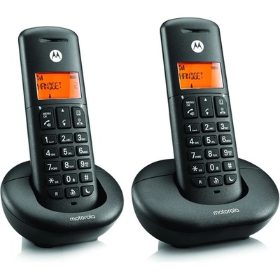 Motorola e202 безжичен телефон, dect, ЧЕРЕН (e202)