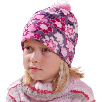 Pidilidi čepice dívčí fleecová kytičky