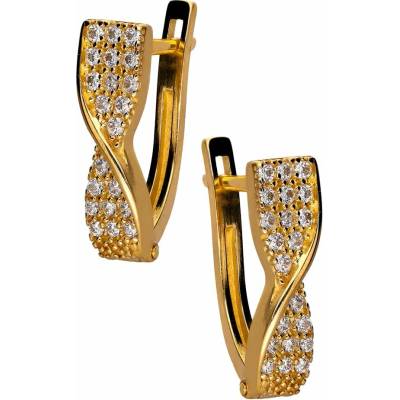 Zlaton Náušnice žluté zlato visací se zirkony 1.5cm 2g 000462606253