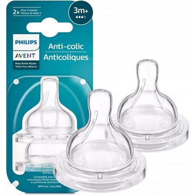 Philips Avent Dudlík Anti-colic/Classic+ 3 střední průtok 3m+ 2 ks – Zboží Dáma