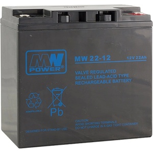 MW Power Акумулаторна батерия MW 22-12, 12V, 22Ah, AGM, М6 конектори (MW 22-12)