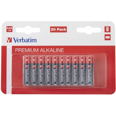 Verbatim Батерии алкални Verbatim 49876, AAA, LR03, 1.5V, 20 бр. в опаковка