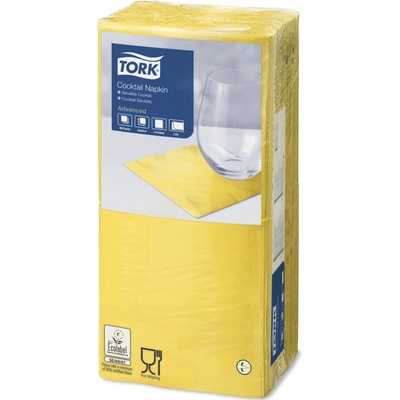 Tork ubrousky papírové 2V koktejlový žluté 24x24cm