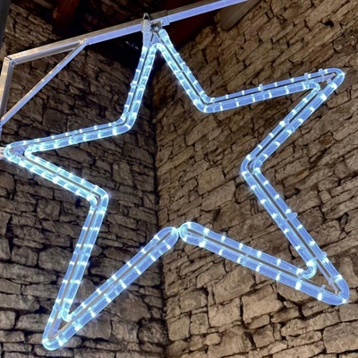 DecoLED LED svetelná hviezda na VO,pr.40cm ľadovo biela