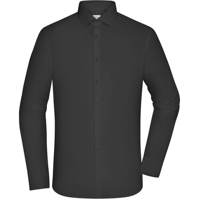 James & Nicholson pánská popelínová košile dlouhý rukáv slim fit JN 1372 černá