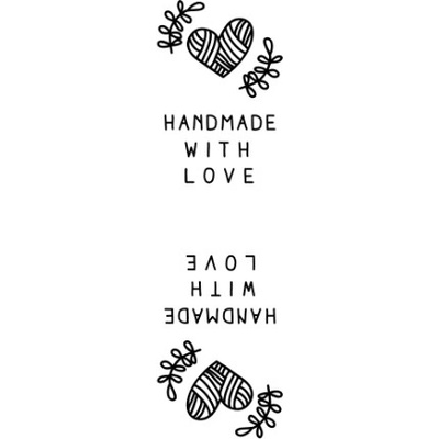 Takoy Štítok na oblečenie set 10ks - Handmade with love biely