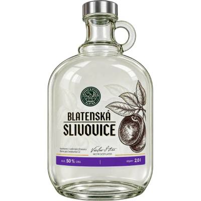 Blatenská slivovice demižon 50% 2 l (holá láhev)