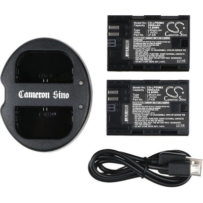 Cameron Sino Батерия със зарядно устройство за Canon EOS 5D Mark II, EOS 7D и други, 2000 mAh, Li-Ion (CS-CB009)