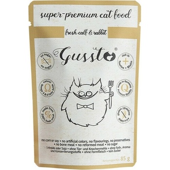 GUSSTO Cat Fresh Calf & Rabbit jahňacie a králičie mäso 85 g