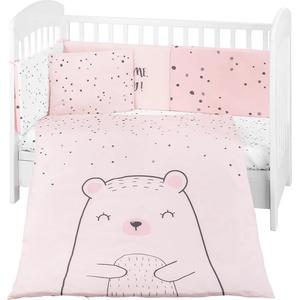 KikkaBoo Бебешки спален комплект 6 части 70/140 Bear with me Pink (41101060120) - tary