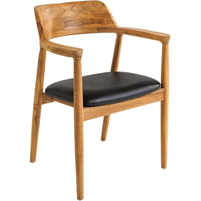 Anvicti2 Kennedy masiv teak / umělá kůže 2 ks
