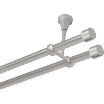 OK-GarnýžeCZ Garnýž kovová dvouřadá 19mm Pullo double satina 410 cm do stropu / na tunýlek - bez kroužků