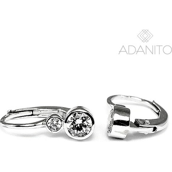 Adanito BRN0687S zlaté náušnice so zirkónmi z bieleho zlata