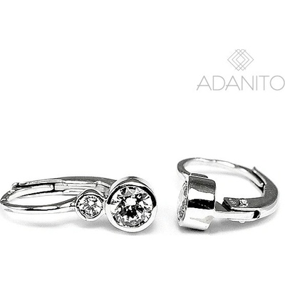 Adanito BRN0687S zlaté náušnice so zirkónmi z bieleho zlata