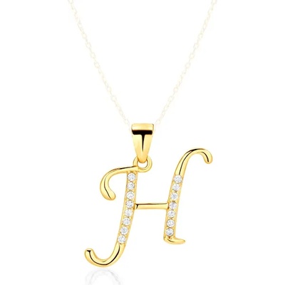 SAVICKI Висулка savicki. буква Н : позлатено сребро. кубичен цирконий