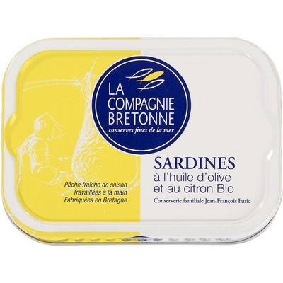 La Compagnie Bretonne Sardinky s citrónom v olivovom oleji BIO plech 115 g