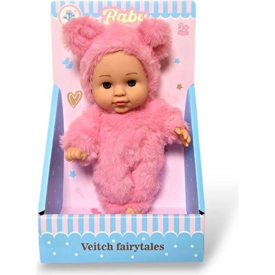Wiky Bábätko v svetlo ružovom kožúšku 19 cm