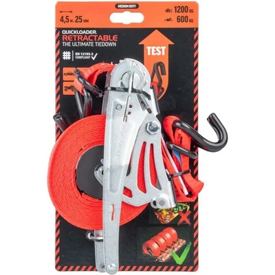 Quickloader Samonavíjecí popruh Retractable 1200 kg, 4,5 m Dvojbalení