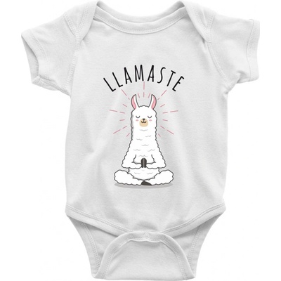 Yoga Llamaste Dojčenské body krátký rukáv biele