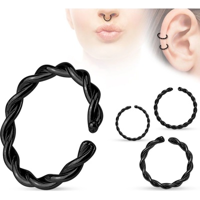 Šperky4U piercing do nosu kruh černý N0008-0810
