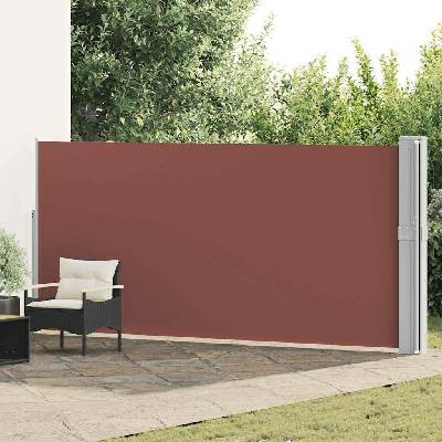 vidaXL Zatahovací boční markýza / zástěna 170 x 1200 cm hnědá