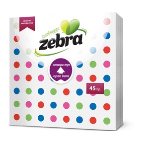 Zebra Салфетки с мотив, 33х33см, 45бр