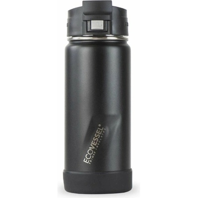 Eco Vessel Cestovný termohrnček s trojitou izoláciou Black shadow 473 ml čierna