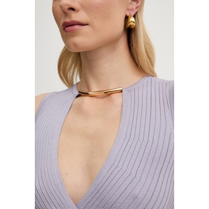 Elisabetta Franchi Блуза с прехлупване дамска с вискоза (TK76S61E2) - answear - 293,18 лв