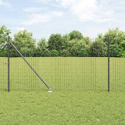OMAXI Evropský plot se hroty 10 x 1,2 m Ocel potažená PVC Šedá 239921