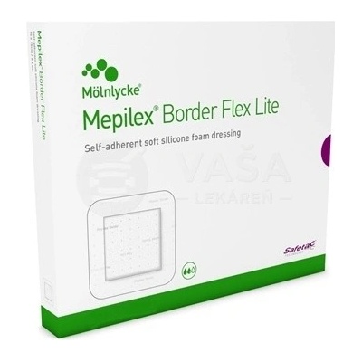 Mepilex Border Flex Lite 7,5 x 7,5 cm samolepivé krytie na rany, silikónové 5 ks